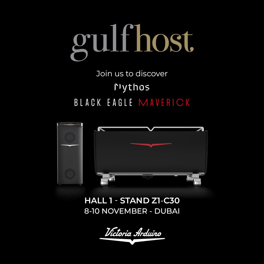 victoriaarduino's tweet image. It's with great pleasure that we announce our participation at #Gulfhost2022 ⭐
You can find the best of #VictoriaArduino in 📍 Hall 1, Stand Z1-C30 📍
🍸 Every day in our stand #PureBrewHappyHour to toast together with #BlackEagleMaverick pure brew drinks🍸
#VictoriaArduino
