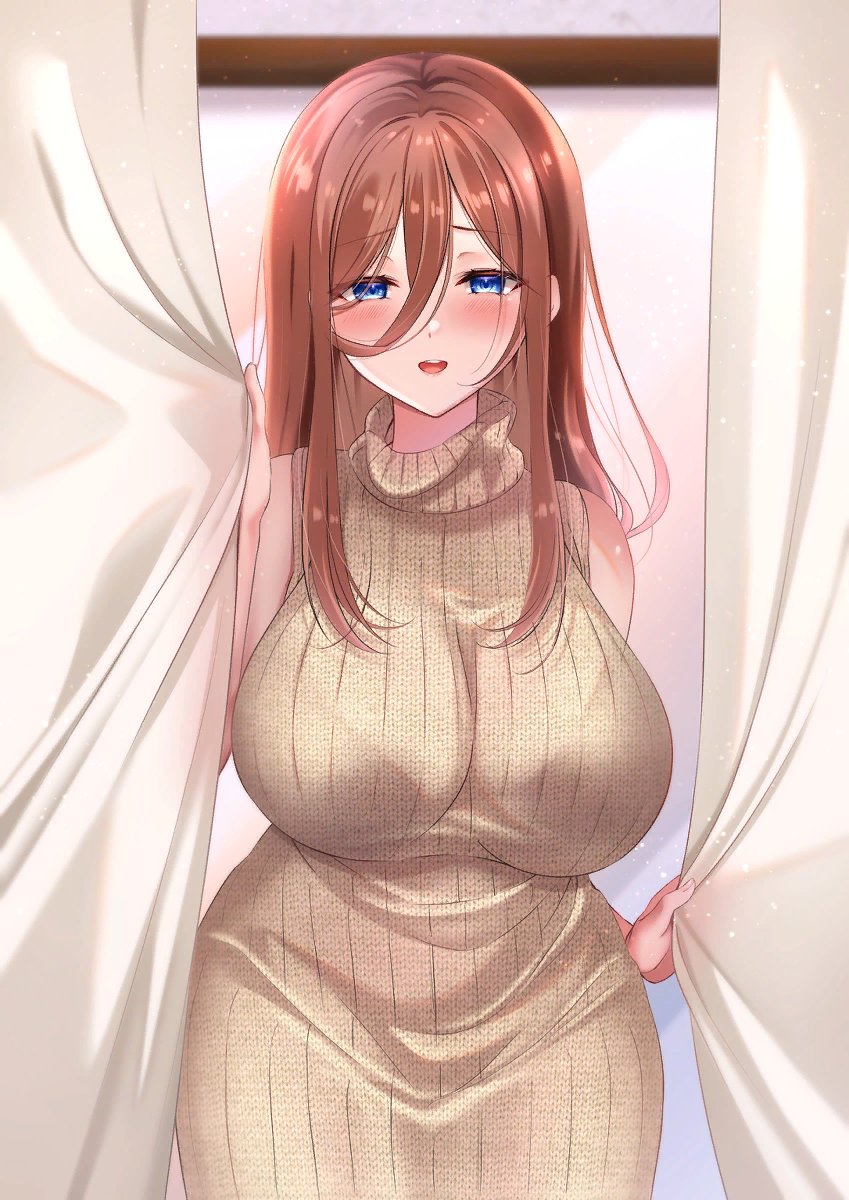 猫タシさんがTwitterに投稿した中野三玖(五等分の花嫁)のイラスト。