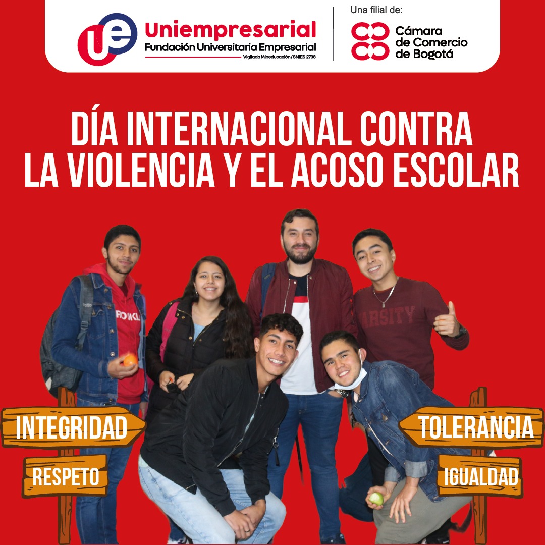 Conmemoramos el Día Internacional contra la Violencia y el Acoso Escolar resaltando los valores que nuestros alumnos de <a href="/uempresarial/">Uniempresarial</a> viven día a día: Respeto, Tolerancia, Integridad, Igualdad.

#SomosDual
#Uniempresarial 
#DíaInternacionalContraElAcosoEscolar