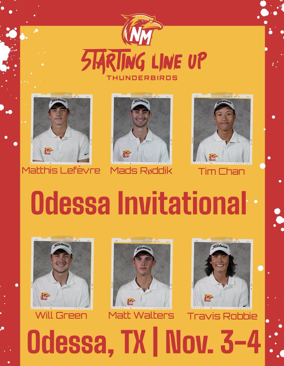 NMJCTbirds's tweet photo. The No. 1 NMJC golf team will tee off today in their final tournament of the fall season at the Odessa Invitational Nov. 3-4! #FeelTheThunder https://t.co/GB5nBfRpU1