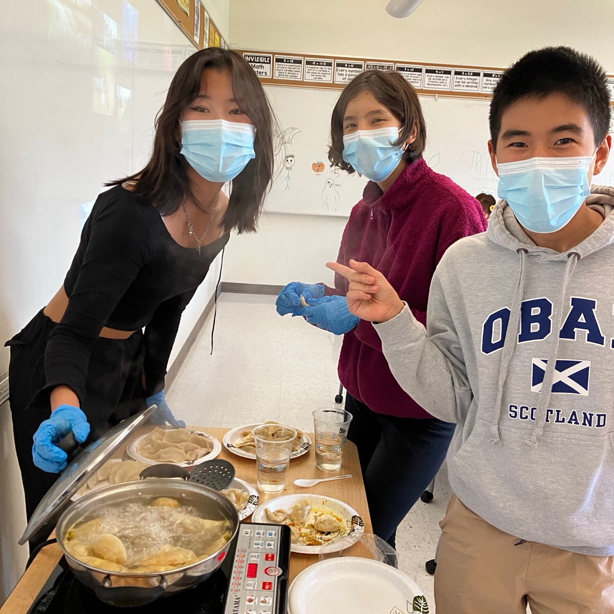 bentleyschool's tweet photo. The Asian Pacific Culture Club (APCC) made dumplings during the club meeting last Wednesday led by sophomore leaders Clifton C. and Lucy B! #thebentleyschool https://t.co/2FMV8yOUh8