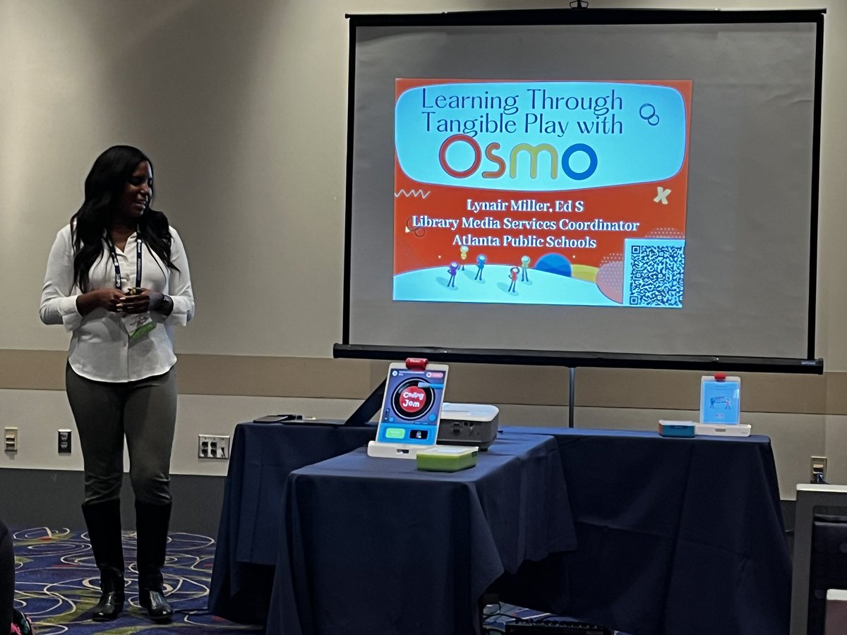 Our very own @LynairMiller is presenting Learning Through Play With Osmo at @GaETConf ☺️ #youmakeusproud