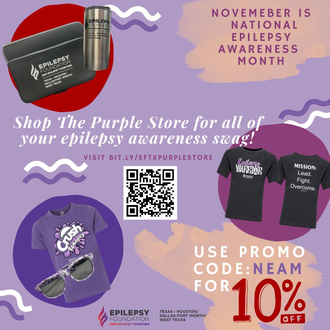 EFTX's tweet photo. Epilepsy swag is a great way to spread awareness during NEAM!
Shop the Purple store: https://t.co/iWpWEBaBIs
Register for a walk in your area: https://t.co/KCJLabT16J
#EFTX #MyNEAMAction #NEAM2022 #epilepy #walktoENDEPILEPSY #TheWoodlands #ElPaso #Tyler #Galveston https://t.co/nBZGnvqFoi
