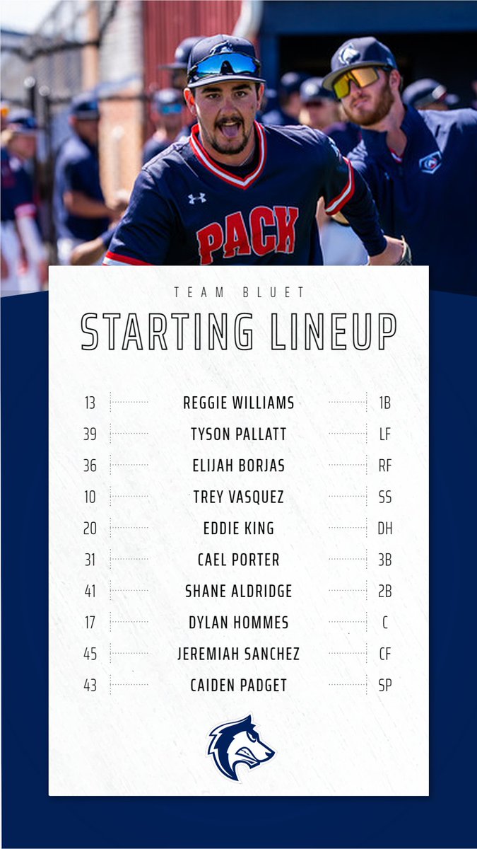 ‼️YOUR GAME 2 STARTING LINEUP‼️

Team BLUE looks to stay on track after an impressive 19-5 win yesterday. 

First Pitch of Game 2 Starts at 4:30 PM MDT

#BackThePack #DevelopingChampions