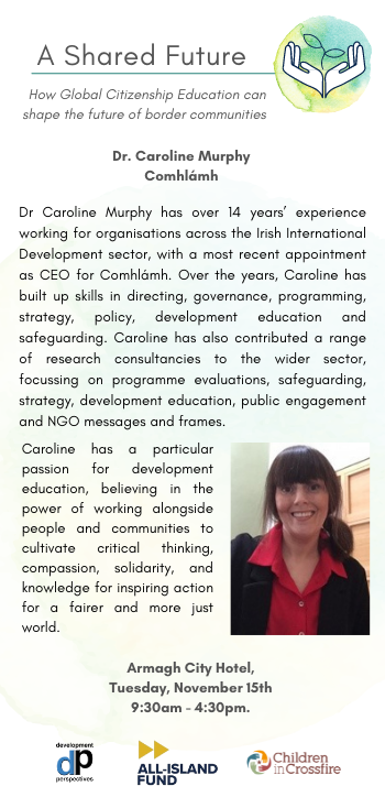 devperspectives's tweet photo. Introducing our contributors for A Shared Future: How #GCE can shape the future of border communities π
We'd love to see you there - register: https://t.co/IYcQsTJwuy
First up is Dr Caroline Murphy from @Comhlamh
#crossborderpartnership https://t.co/YwjZQt0QG6