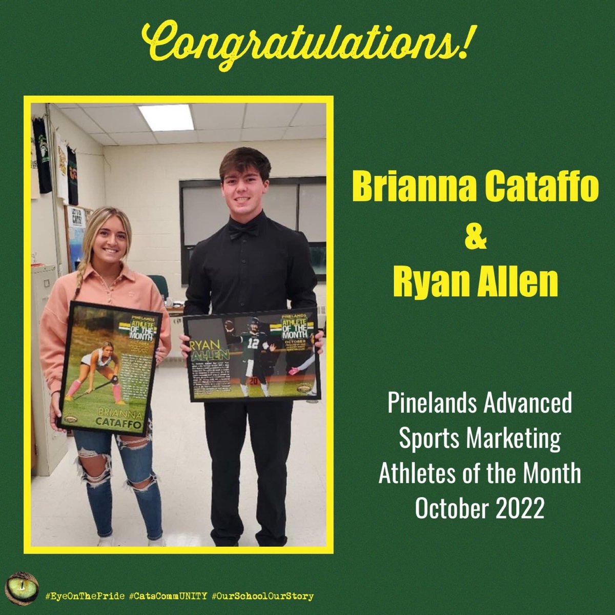 RyanAllen417's tweet photo. Excited to be Athlete of the Month for October along with Brianna!! Thanks to the Pinelands Advanced Sports Marketing for choosing me! 
Congratulations Brianna!! https://t.co/mQjPPk1VyN