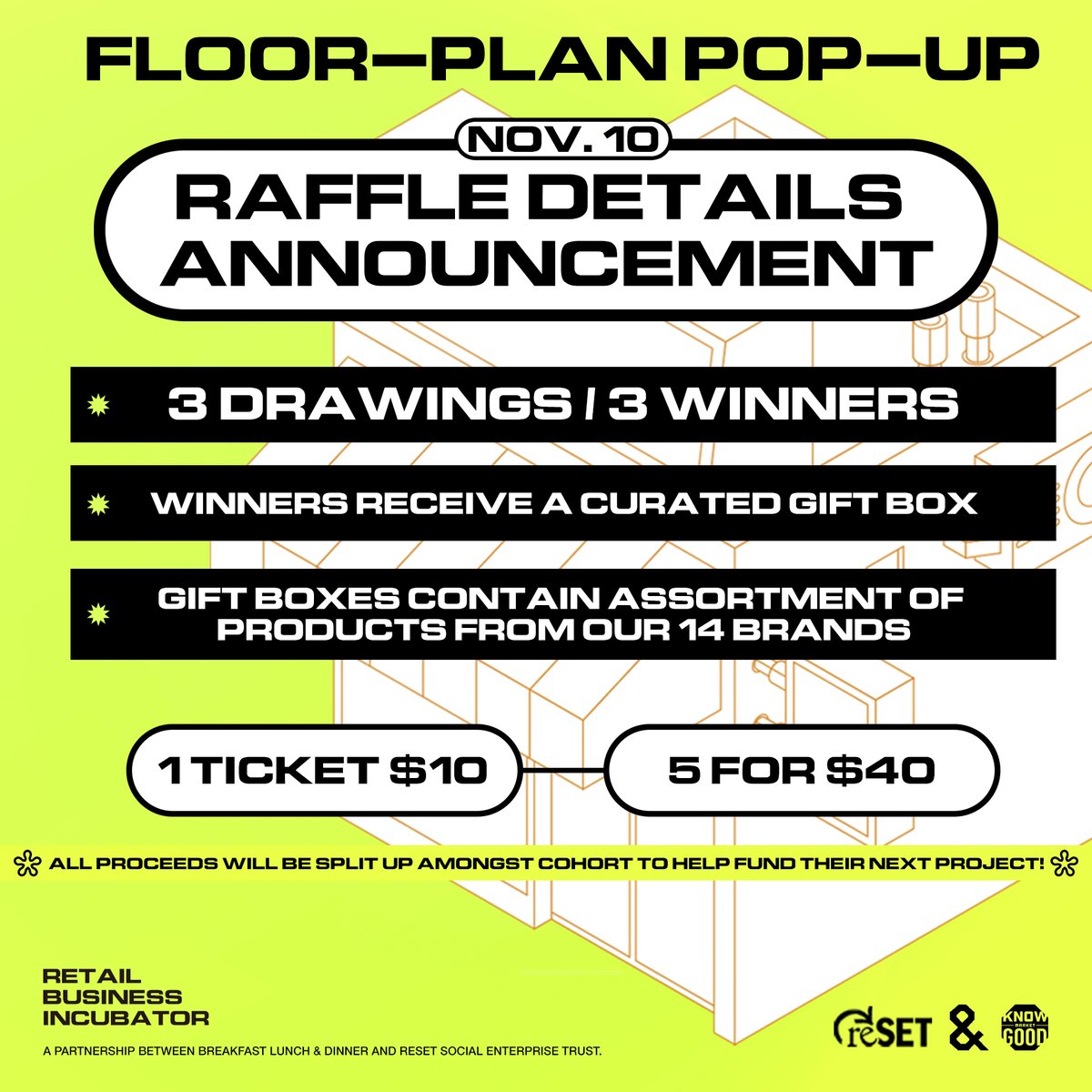 Support small businesses, get holiday shopping done! At next Thursday's Know Good Market, 14 graduates of our Floor-Plan Incubator will be showcasing their merch. Buy raffle tickets to support them!