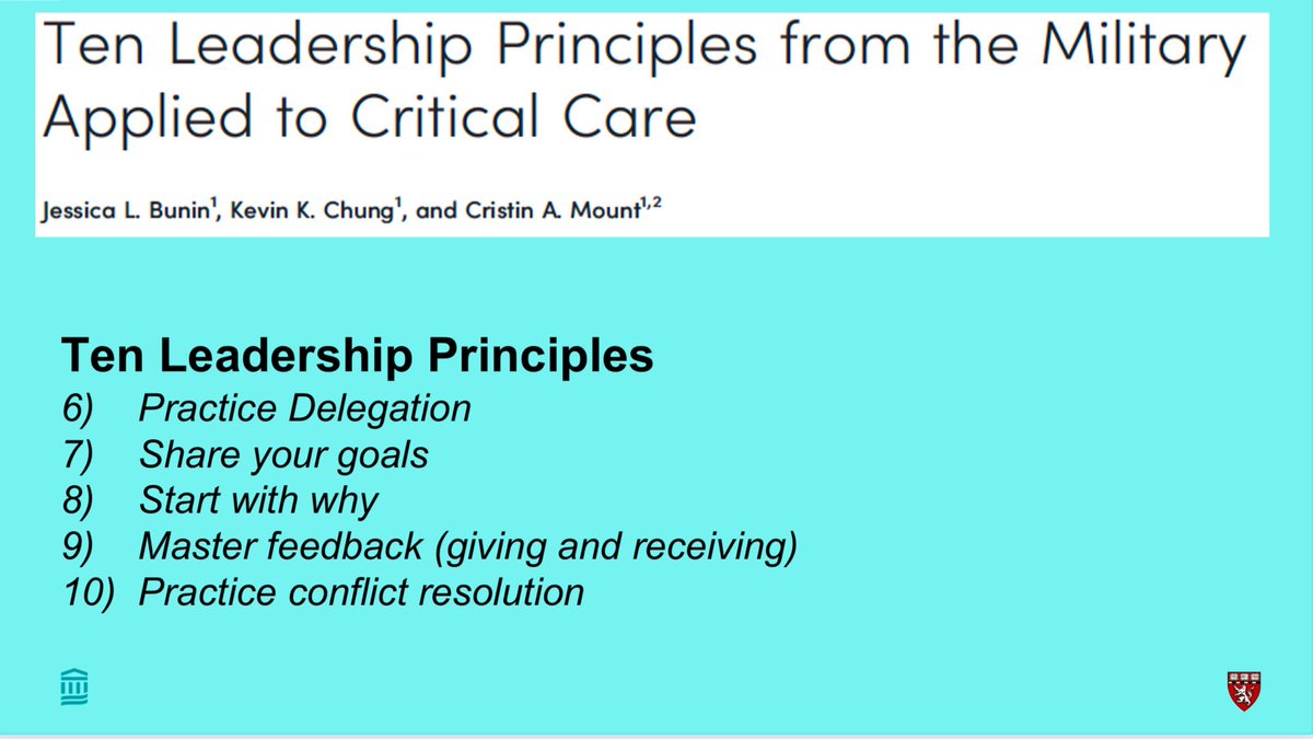 What can we apply from the #military to #leadership? (1/2) 💠There are 3 essential truths in leadership: 👉🏼Adaptability wins > planning 👉🏽Take care of your people 👉🏿Communication is 🔑 @AliRaja_MD @shanece_w #SheLeadsHealthcare