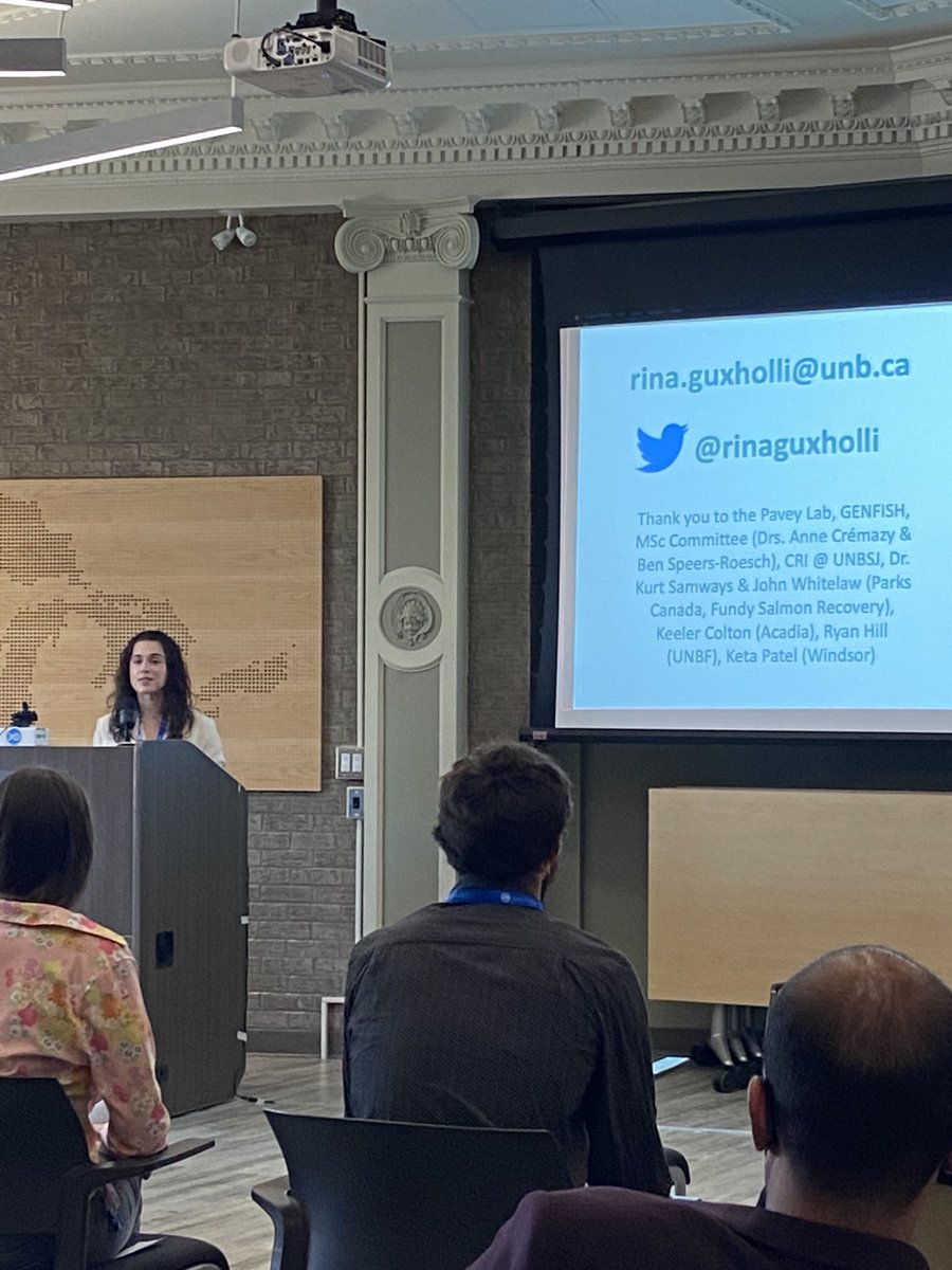 PitcherLab's tweet image. ⁦@rinaguxholli⁩ giving a great talk today on her eDNA research related to GEN-FISH