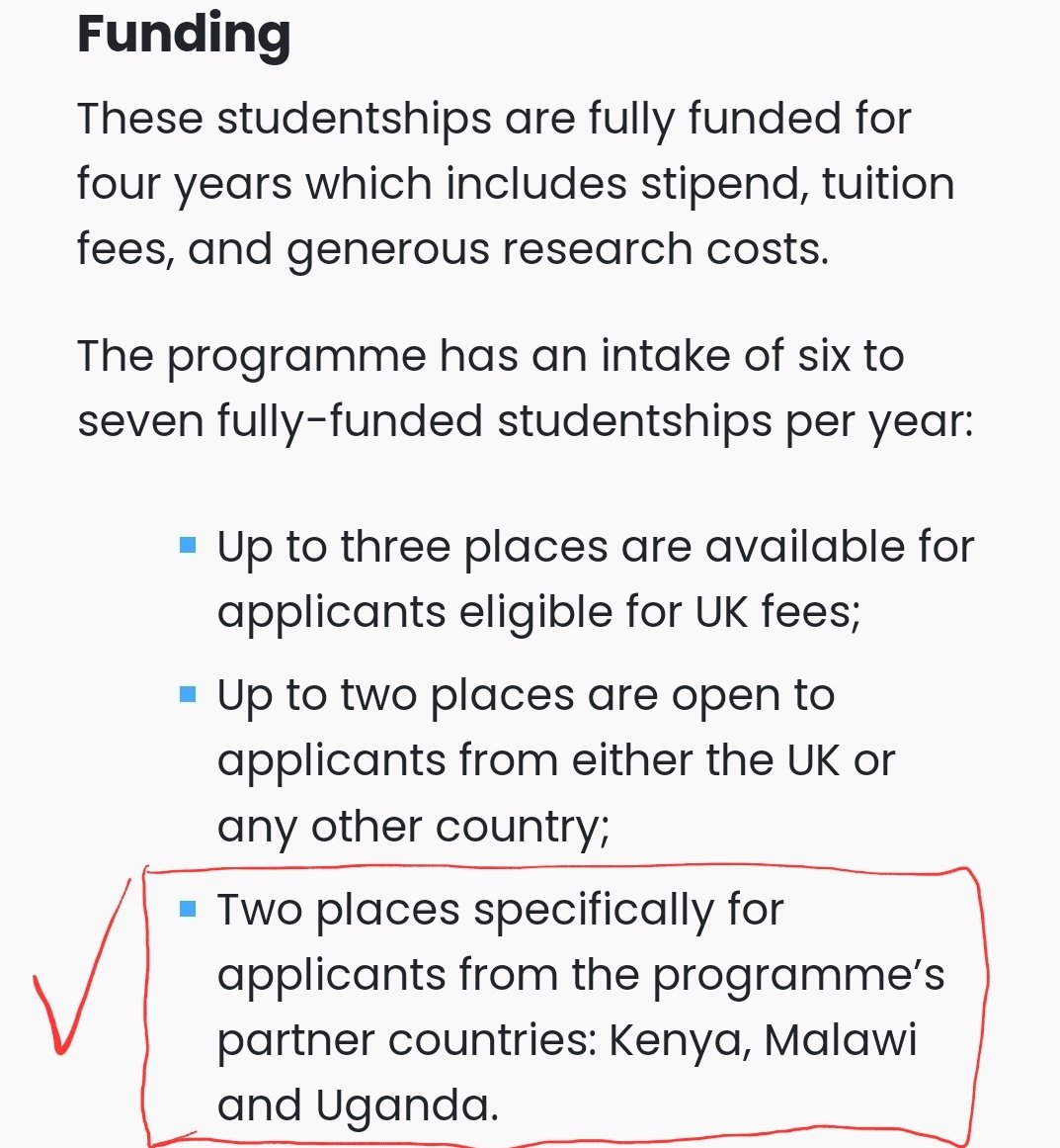 Would you like to do a PhD in Bacteriology; Immunobiology; Parasitology; One Health, Disease Ecology and Evolution; or Virology?

Then Apply 4 <a href="/UofG_IIB/">Glasgow Wellcome PhD Programme</a>, which has dedicated slots 4 Malawi, Uganda &amp; Kenya. 

Stipend is also good (~£1.6K/month). 

For more: findaphd.com/phds/program/w…