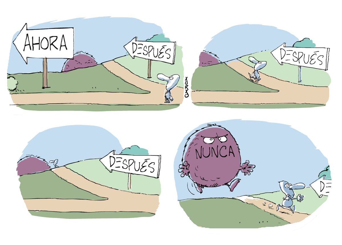 xurxovaz's tweet photo. Ahora! https://t.co/YhT1WTsOSE #procastinacion #procastination #cartoon #decisiones #viñeta https://t.co/qH5rY3JF1o