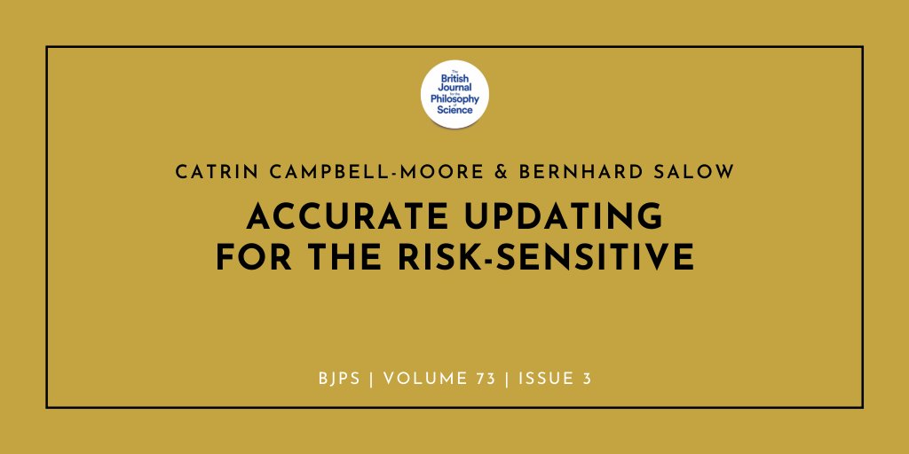 From the new issue:

𝗔𝗰𝗰𝘂𝗿𝗮𝘁𝗲 𝗨𝗽𝗱𝗮𝘁𝗶𝗻𝗴 𝗳𝗼𝗿 𝘁𝗵𝗲 𝗥𝗶𝘀𝗸-𝗦𝗲𝗻𝘀𝗶𝘁𝗶𝘃𝗲
—Catrin Campbell-Moore (<a href="/catrincm/">Catrin Campbell-Moore</a>) and Bernhard Salow

Read here: journals.uchicago.edu/doi/10.1093/bj…

#philsci