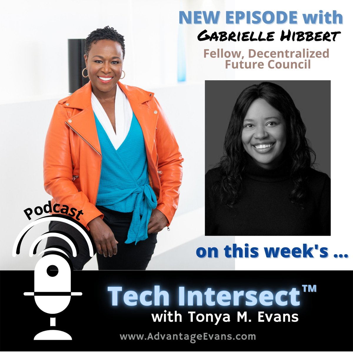 Prof. Tonya M. Evans | #CEOofME (@ipprofevans) on Twitter photo Excited to welcome <a href="/dfuturecouncil/">Decentralized Future Council</a> fellow, Gabrielle Hibbert, to my pod this week <a href="/AtTechIntersect/">Tech Intersect™ Podcast</a>. We explore ways to create effective policies to ensure the promise of dWeb's decentralized future is an inclusive one. New eps Thurs @ 12 ET.
Listen + sub: bit.ly/techintersect Excited to welcome <a href="/dfuturecouncil/">Decentralized Future Council</a> fellow, Gabrielle Hibbert, to my pod this week <a href="/AtTechIntersect/">Tech Intersect™ Podcast</a>. We explore ways to create effective policies to ensure the promise of dWeb's decentralized future is an inclusive one. New eps Thurs @ 12 ET.
Listen + sub: bit.ly/techintersect