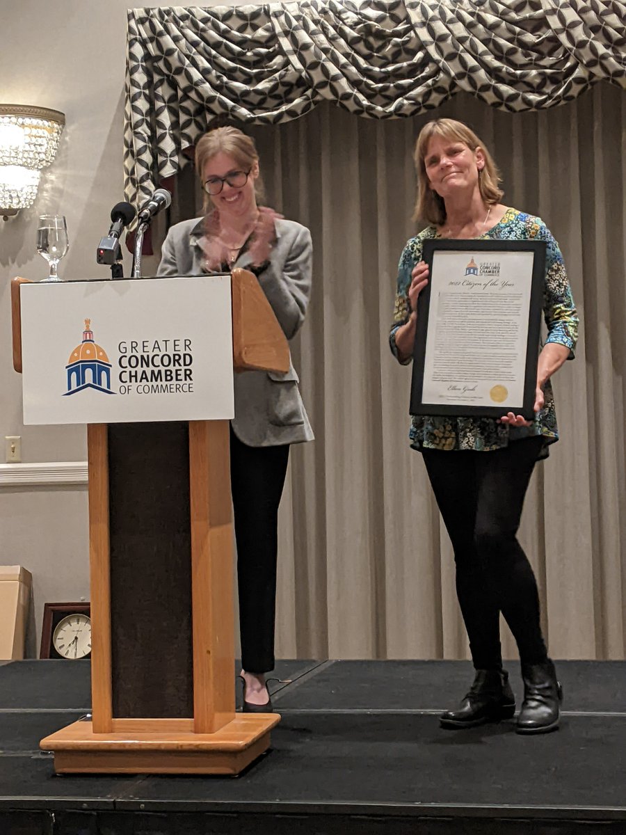 ❤️Congratulations to our friend, Ellen Groh, this year’s Citizen of the Year awarded by <a href="/concordchamber/">Concord Chamber</a>! As Executive Director of <a href="/concord_ceh/">Concord Coalition to End Homelessness</a>, Ellen has made a profound &amp; transformational impact on not only the community, but thousands of lives.
#themerrimack #concordnh