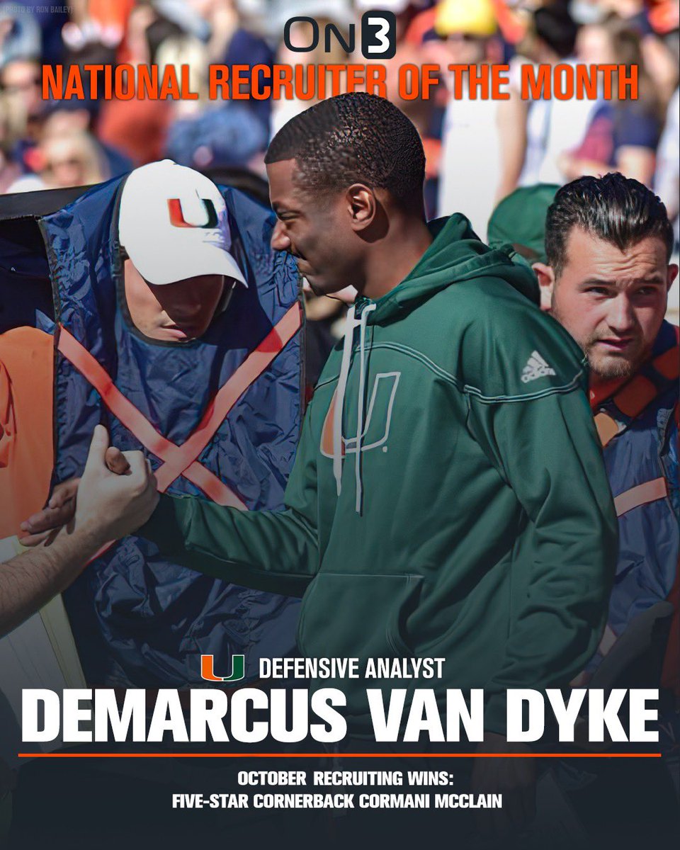 Our @on3sports national recruiter of the month for October: Miami defensive analyst DeMarcus Van Dyke on3.com/news/miami-ana…