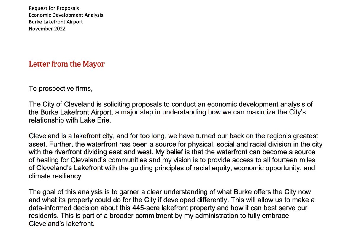 NickCastele's tweet photo. 👀 The latest in a flurry of noteworthy RFPs from the Bibb admin: the city wants an economic analysis of Burke Lakefront Airport. In part it will look at "what its property could do for the city if developed differently." https://t.co/8K7cRMdH1N https://t.co/pdrjbxeMBQ
