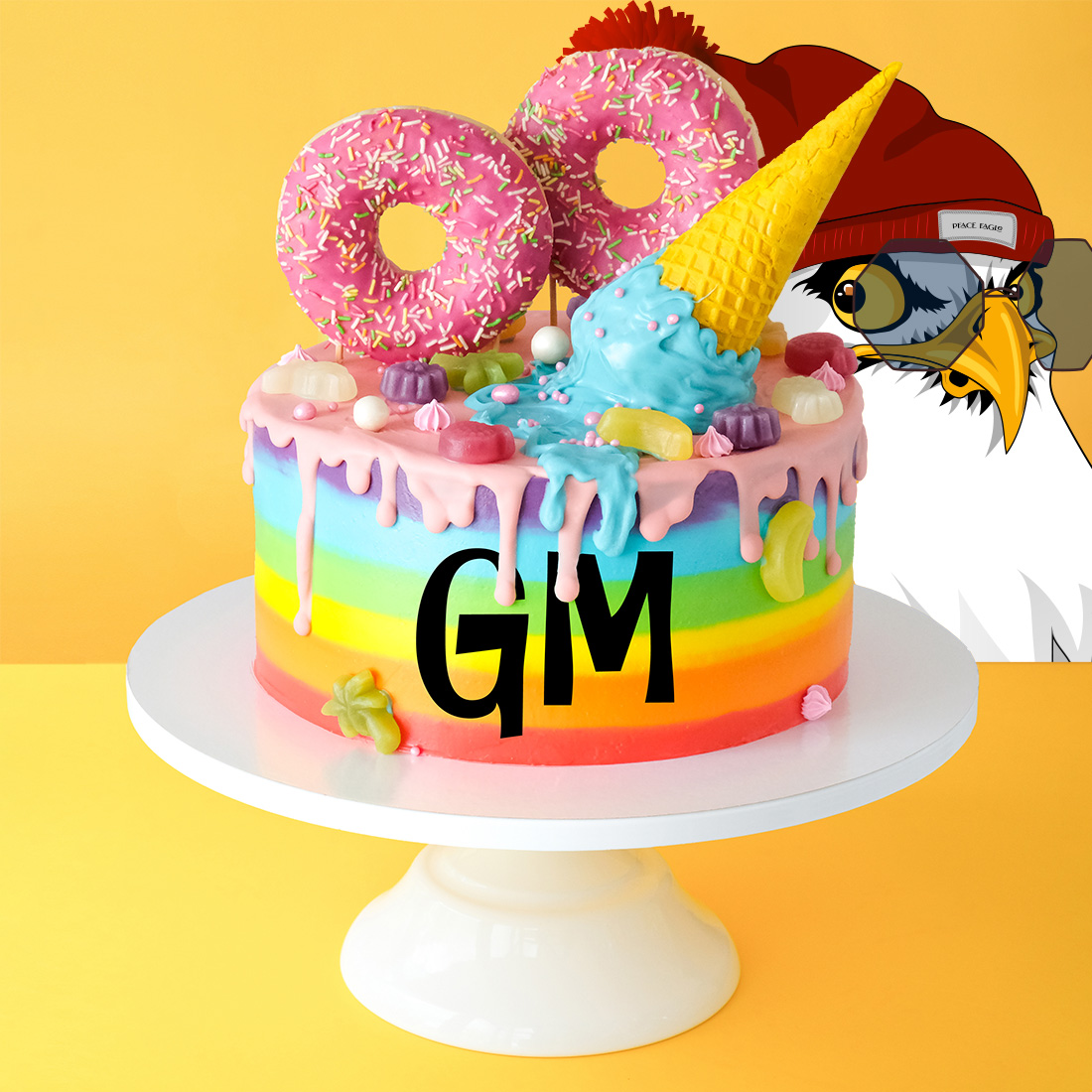 PeaceEagleNFT's tweet photo. GM Peace Eagles!
Itโs almost Friday - so why not have your GM cake and eat it too?
#GMGM #PeaceEagle #PeaceEagleNFT https://t.co/cuALnwjMn2