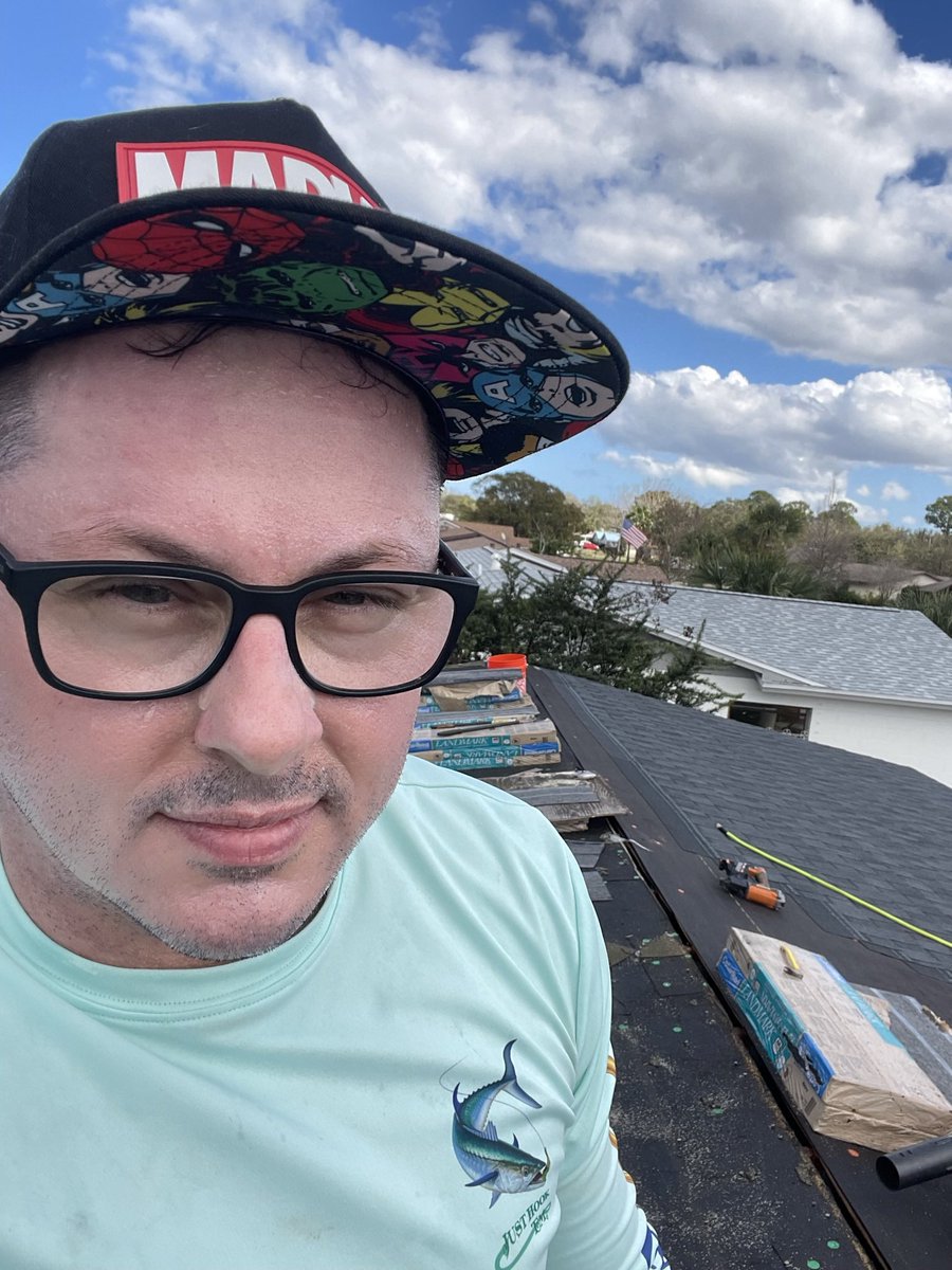 RwoltX's tweet photo. Looking at pics of a roofing job reminded me how privileged we all are in tech. Many of my irl friends do stuff like this for work. It’s brutal in the FL sun 

we are lucky af to get paid to solve problems with code https://t.co/Usu652QQ3M