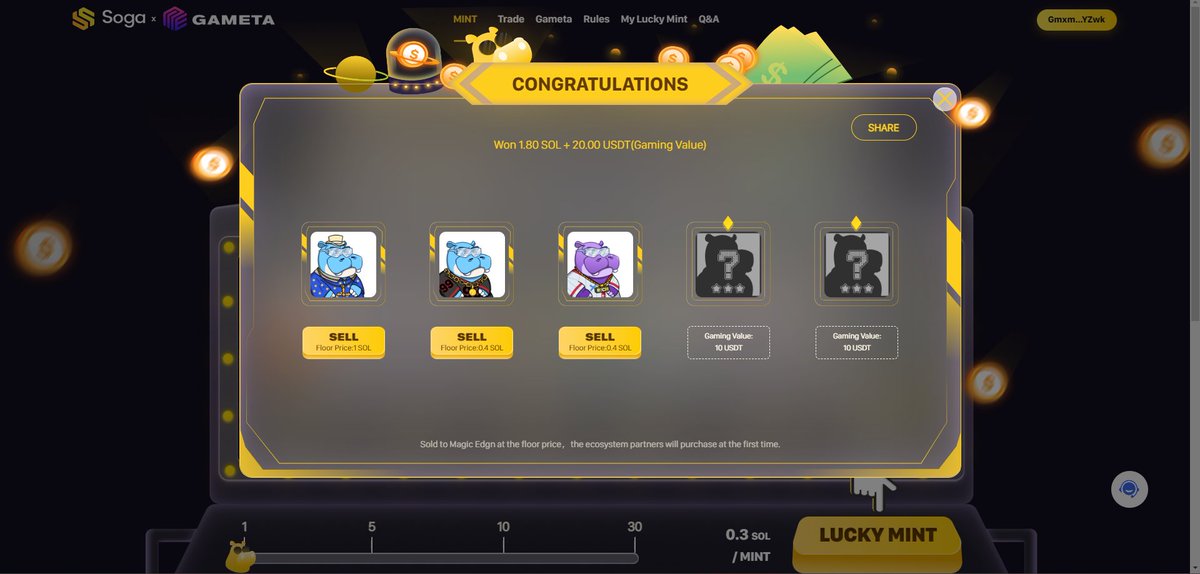 Aarifa_NFT's tweet photo. I'm so lucky! I got 1.8 SOL worth of @GametaHippo NFT's &amp; 20 USDT worth of GMB with only 0.75 SOL!
Join : https://t.co/6NU6FKZeoA

#HippoClub #LuckyMint #LuckyHippo #GametaHippo #NFT #SolanaNFT  #Solana https://t.co/XyDTmtT1Jp