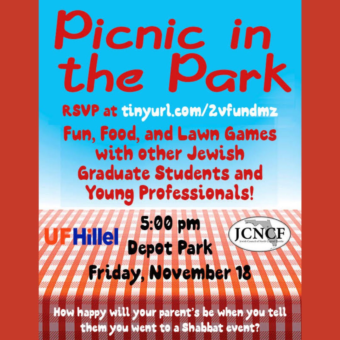 JCNCF's tweet photo. A great time for Jewish Grad Students and Young Professionals! Hope to see you there! RSVP to https://t.co/iGYhh4muIl
#UFgrad #youngprofessionals @JCNCF @UFHillel https://t.co/ZylOpItRZg