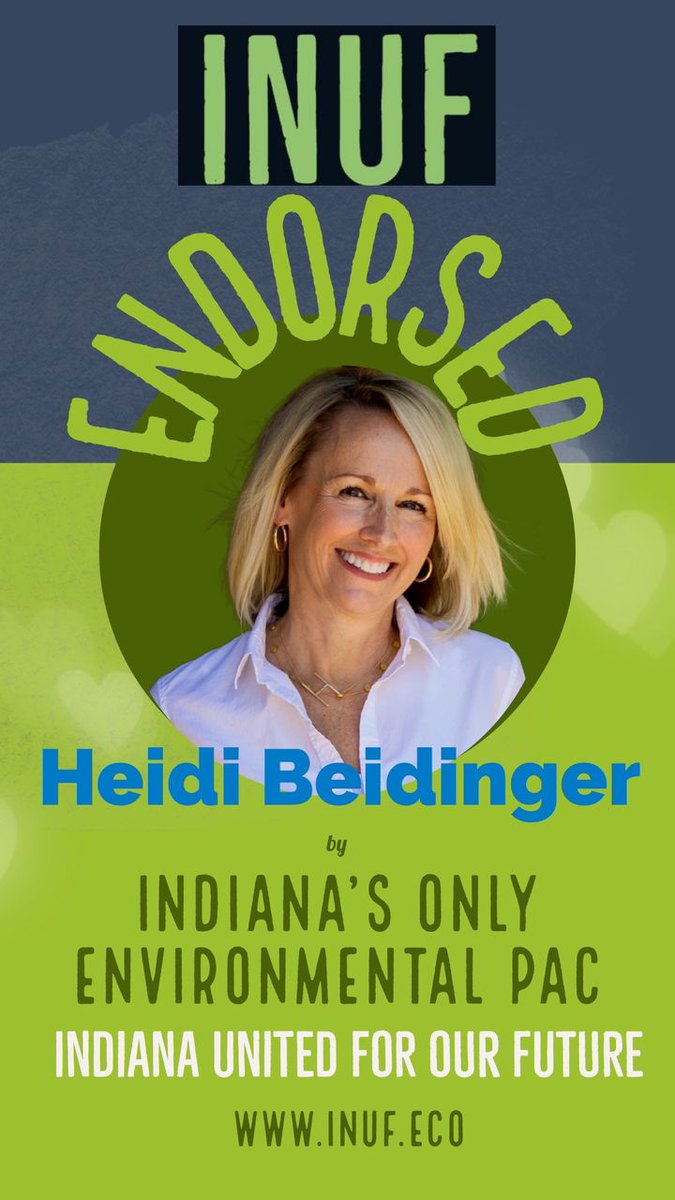 Indiana United For Our Future endorses <a href="/HeidiforIndiana/">Heidi Beidinger, Indiana State Representative D5</a>
We deserve to be represented by someone with integrity, someone who cares about our community, someone like Heidi Beidi Beidinger Burnett
Vote for Heidi!

#midterms #midtermelection #indiana