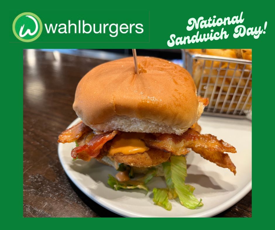 It's National Sandwich Day! Stop in today for 10% off the Spicy Chicken BLT.  #NationalSandwichDay #Pittsburgh #Wahlburgers