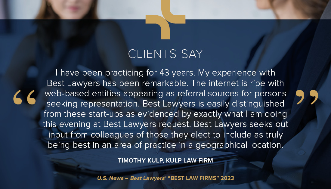 BestLawyers's tweet photo. Many clients share sentiments about the value of U.S. News - Best Lawyers® “Best Law Firms” rankings.  

Read more client comments like these in the recently released U.S. News – Best Lawyers® "Best Law Firms" 2023 digital publication here: https://t.co/fWMmqYARpA

#BestLawFirms https://t.co/f9LVak0mf5