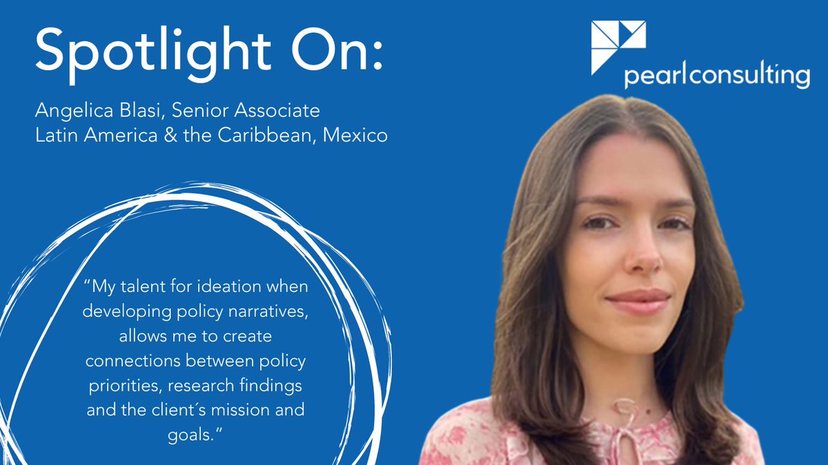 Based in Mexico, Angelica Blasi, Senior Associate, is passionate about the power of building narratives to inform evidence-based policies that improve social well-being and justice outcomes for underserved communities.
 
READ Angelica’s bio:

pearlconsult.com/team/angelica-…