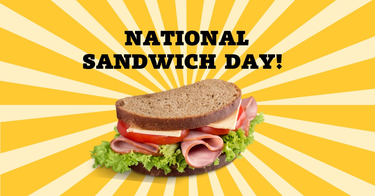 Happy National Sandwich Day! 
Comment what sandwich you had for lunch today! 
🥪🥪🥪
#Yum #SandwichDay #Hungry