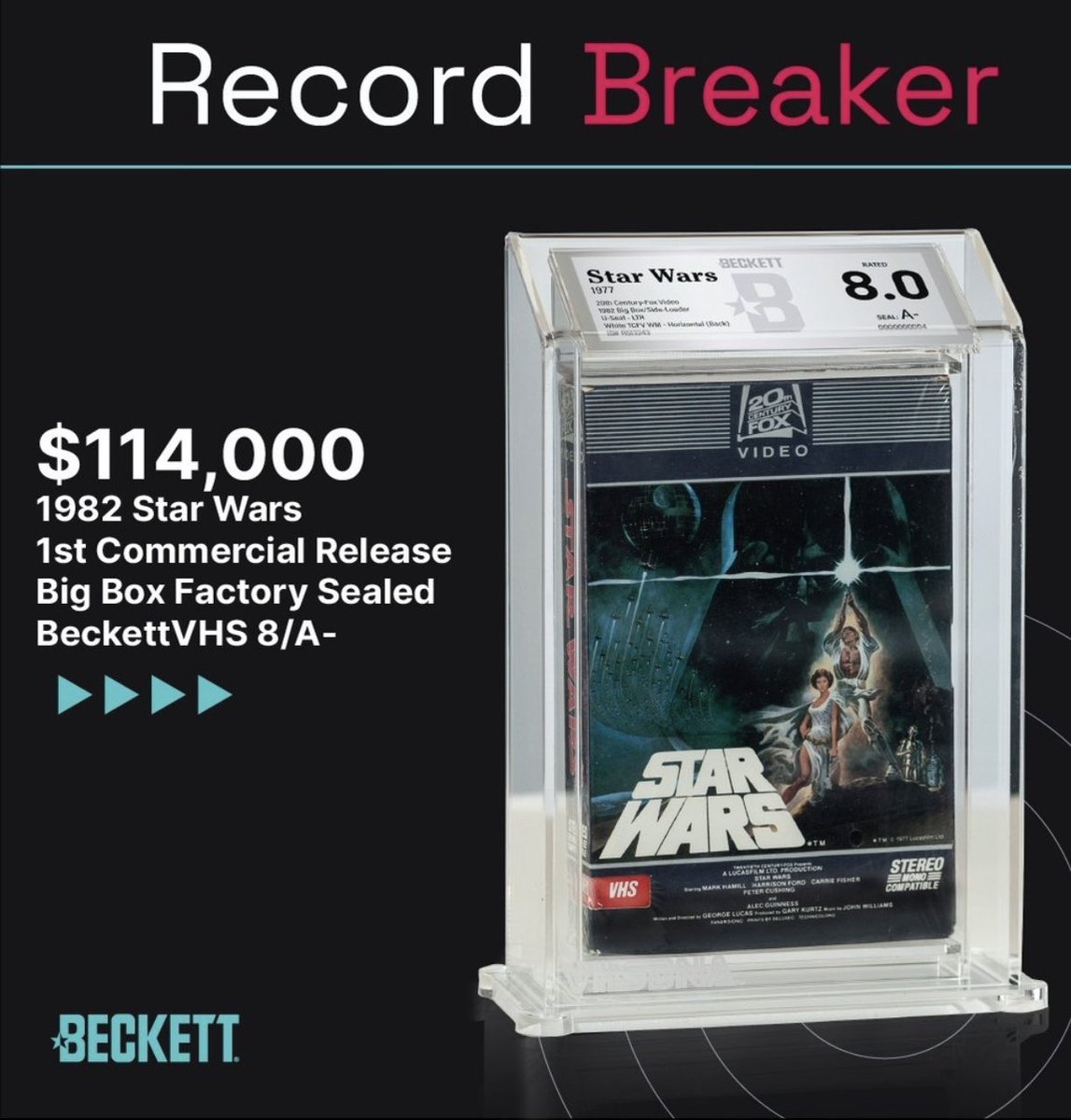 pawnstars Absolutely! That sealed Star Wars 1982 VHS tape alone has sold as  high as $114,000.