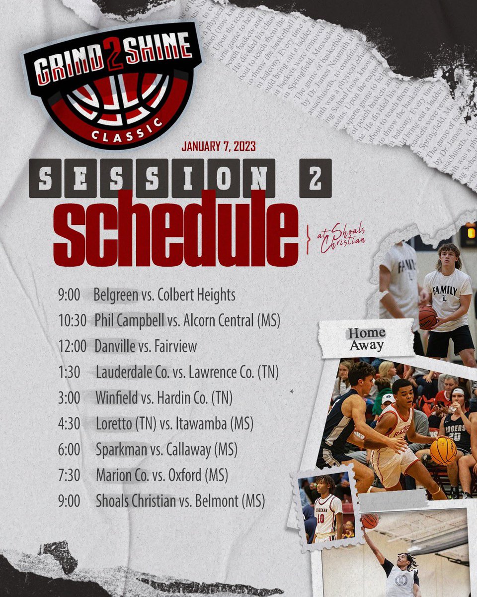 Coach_McFall35's tweet photo. In a partnership with @Grind2Shine_SE and @FlameMBB, we are excited to share our schedule for the 2nd &amp; 3rd Session of the 2nd Annual Grind2Shine Classic at Shoals Christian School! 

We cannot wait for January to be here! Going to be something you don’t want to miss! #G2SHoops https://t.co/5z7DbuK2jC