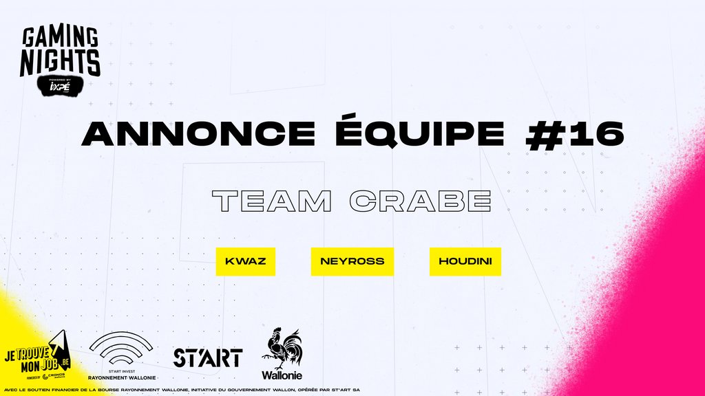 J-8 tu sens que ça chauffe là ?? 🥵⁠
⁠
L'équipe <a href="/TeamCrabe/">Team Crabe</a> vient renforcer la lineup des Gaming Nights avec <a href="/KwazTC/">Kwàz</a> <a href="/Neyross/">Neyross</a> et <a href="/Houdini_zK/">Tiago Berbert</a> !⁠
⁠
Viens les cheer sur la chaîne Twitch de @RTBF_IXPé du 11 au 13 novembre prochain !⁠
⁠
#gamingnights #belgium