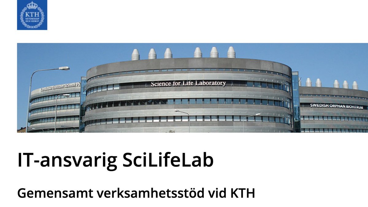 SciLifeLab_DataCentre (@scilifelab_dc) on Twitter photo Join our great team at <a href="/SciLifeLab_DC/">SciLifeLab_DataCentre</a>!
We are now looking for IT-ansvarig SciLifeLab
👉Apply by Dec 12th.
👉More & apply here: kth.se/om/work-at-kth…
👉More about <a href="/SciLifeLab_DC/">SciLifeLab_DataCentre</a> here: scilifelab.se/data
<a href="/scilifelab/">SciLifeLab</a> <a href="/KTHuniversity/">KTH Royal Institute of Technology</a> Join our great team at <a href="/SciLifeLab_DC/">SciLifeLab_DataCentre</a>!
We are now looking for IT-ansvarig SciLifeLab
👉Apply by Dec 12th.
👉More & apply here: kth.se/om/work-at-kth…
👉More about <a href="/SciLifeLab_DC/">SciLifeLab_DataCentre</a> here: scilifelab.se/data
<a href="/scilifelab/">SciLifeLab</a> <a href="/KTHuniversity/">KTH Royal Institute of Technology</a>