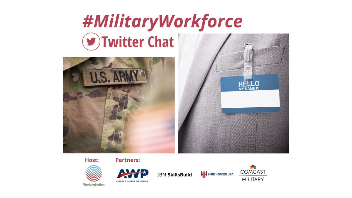WorkingNation's tweet photo. Missed the Twitter chat on the #military-to-civilian transition? It’s never too late to weigh in at #MilitaryWorkforce.
And now, you can review it in digest form at https://t.co/AMNBRELNCM.
#milspouse #servicemembers #veterans #careerpathways #militarytransition #militaryspouse https://t.co/zQvr78fCTw