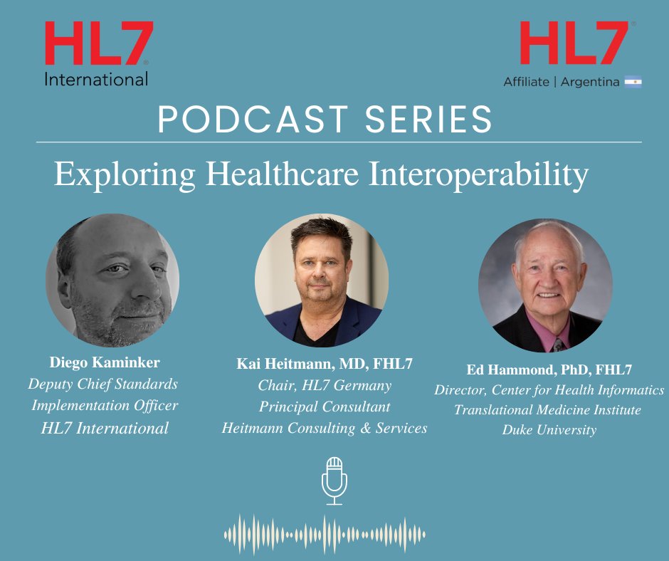 HL7's tweet photo. Ready for more? @kainamti joins @diegokaminker and Ed Hammond for a robust discussion exploring #interoperability! Find this new episode and the full series in #HL7 case study library. https://t.co/7qJZCRLZM4 #healthit @HL7Argentina @DukeMedSchool @Duke_CTSI @hl7germany https://t.co/2pFTAY3f17