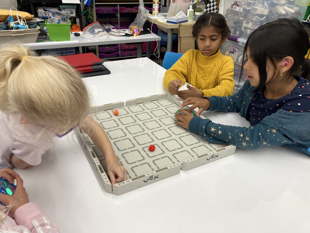 EdenMosoff's tweet photo. @MsHillardsClass ended their #Robotics bootcamp today with @VEXRobotics #vex123 robots! We bowled and cleaned our rooms to practice coding our robots. @BarbaraRose220 #stem220 #webelong220 https://t.co/vccttzffwh