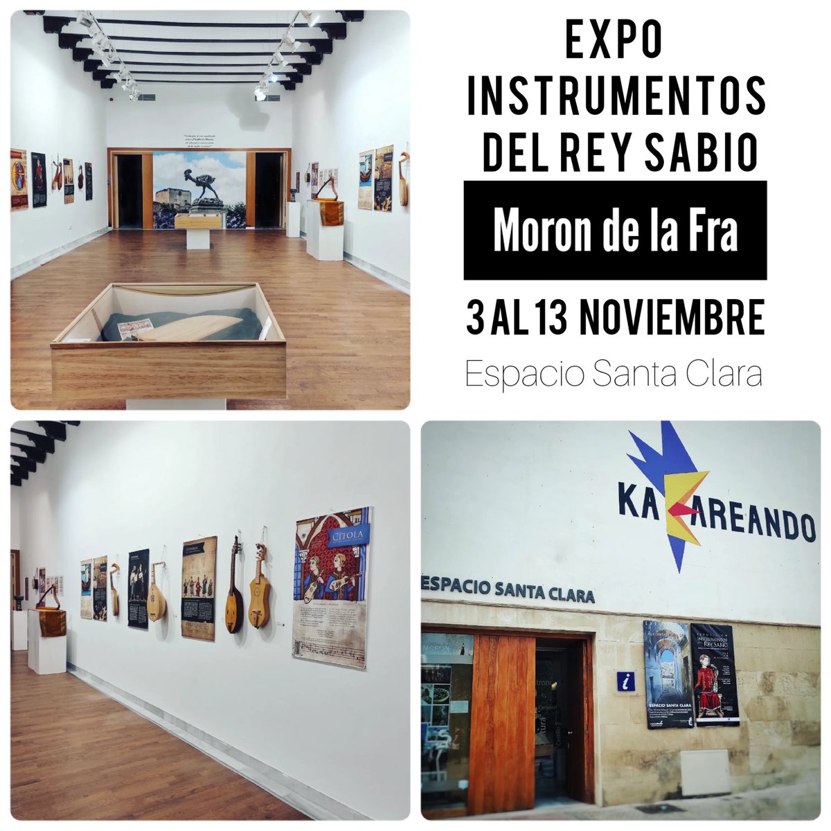 #𝗠𝗢𝗥𝗢𝗡 𝗱𝗲 𝗹𝗮 𝗙𝗿𝗼𝗻𝘁𝗲𝗿𝗮🎶⭐ Esta tarde inauguración de la 𝗘𝘅𝗽𝗼 𝗜𝗻𝘀𝘁𝗿𝘂𝗺𝗲𝗻𝘁𝗼𝘀 𝗱𝗲𝗹 𝗥𝗲𝘆 𝗦𝗮𝗯𝗶𝗼. 
📍 𝗘𝘀𝗽𝗮𝗰𝗶𝗼 𝗦𝗮𝗻𝘁𝗮 𝗖𝗹𝗮𝗿𝗮, ⏰𝟭𝟴:𝟬𝟬𝗵. 
Expo del 𝟯 al 𝟭𝟯 de NOVIEMBRE 
#expoelreysabio  #emiliovillalba #saramarina