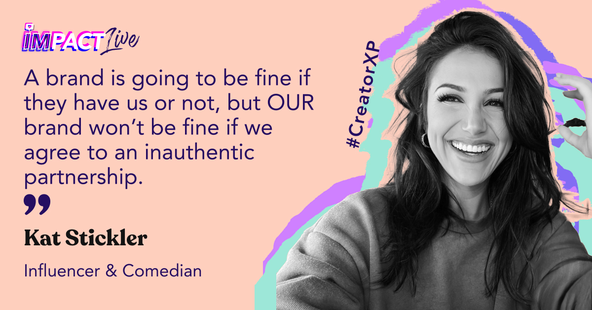 traackr's tweet photo. Hot take from Kat Stickler at IMPACT Live on authenticity of partnerships #creatorxp https://t.co/gJoX4cTXtu