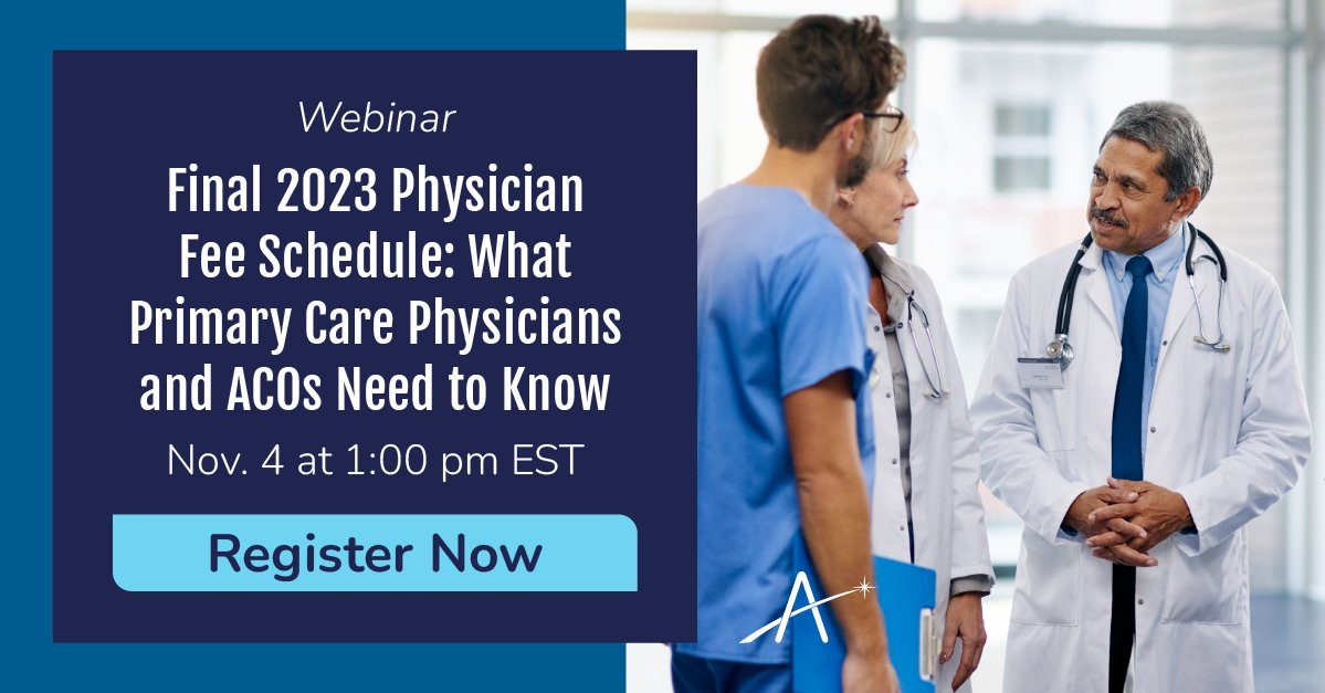 AledadeACO's tweet photo. The FINAL Physician Fee Schedule (PFS) has been issued for 2023. Take a deep dive with the Aledade Policy Team to fully understand how policy and regulation may affect you: https://t.co/fCSenh0wGA https://t.co/xHo40wR3Or