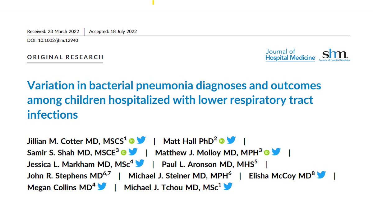 JHospMedicine's tweet photo. Peds hospitalists, we see you. We know that it's respiratory illness season, and it is rough.

Here's new data: proportion of children hospitalized with an LRTI who are diagnosed and treated for bacterial CAP across 42 hospitals

https://t.co/mjUd48XfOC

#antibioticstewardship https://t.co/xJ1HBk8oUS