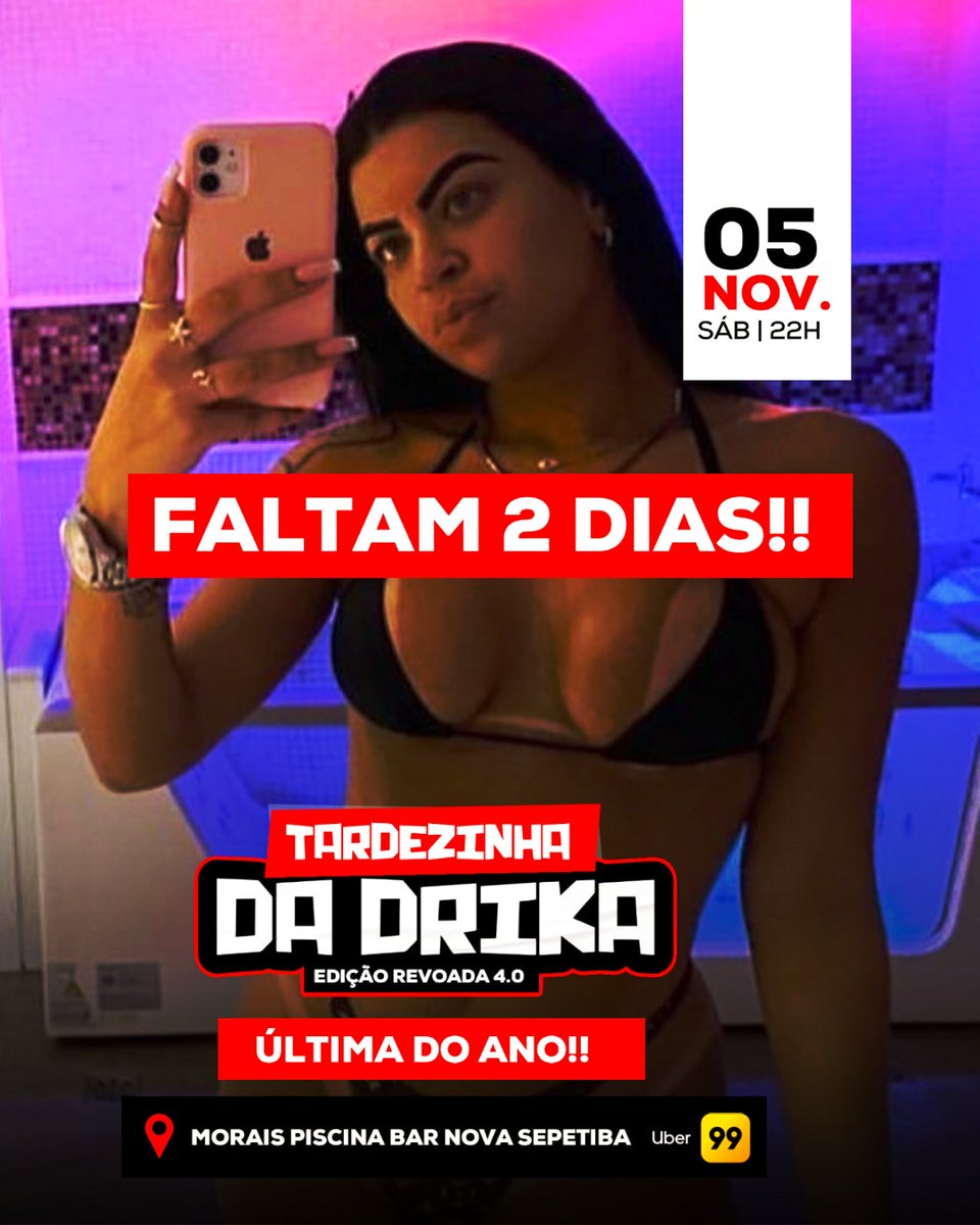 FALTAM 2 DIAS !!!

VCS VÃO FICA DE FORA DESSA?

BROTA E CONVOCA 💥

LOCAL:MORAES PISCINA BAR NOVA SEPETIBA