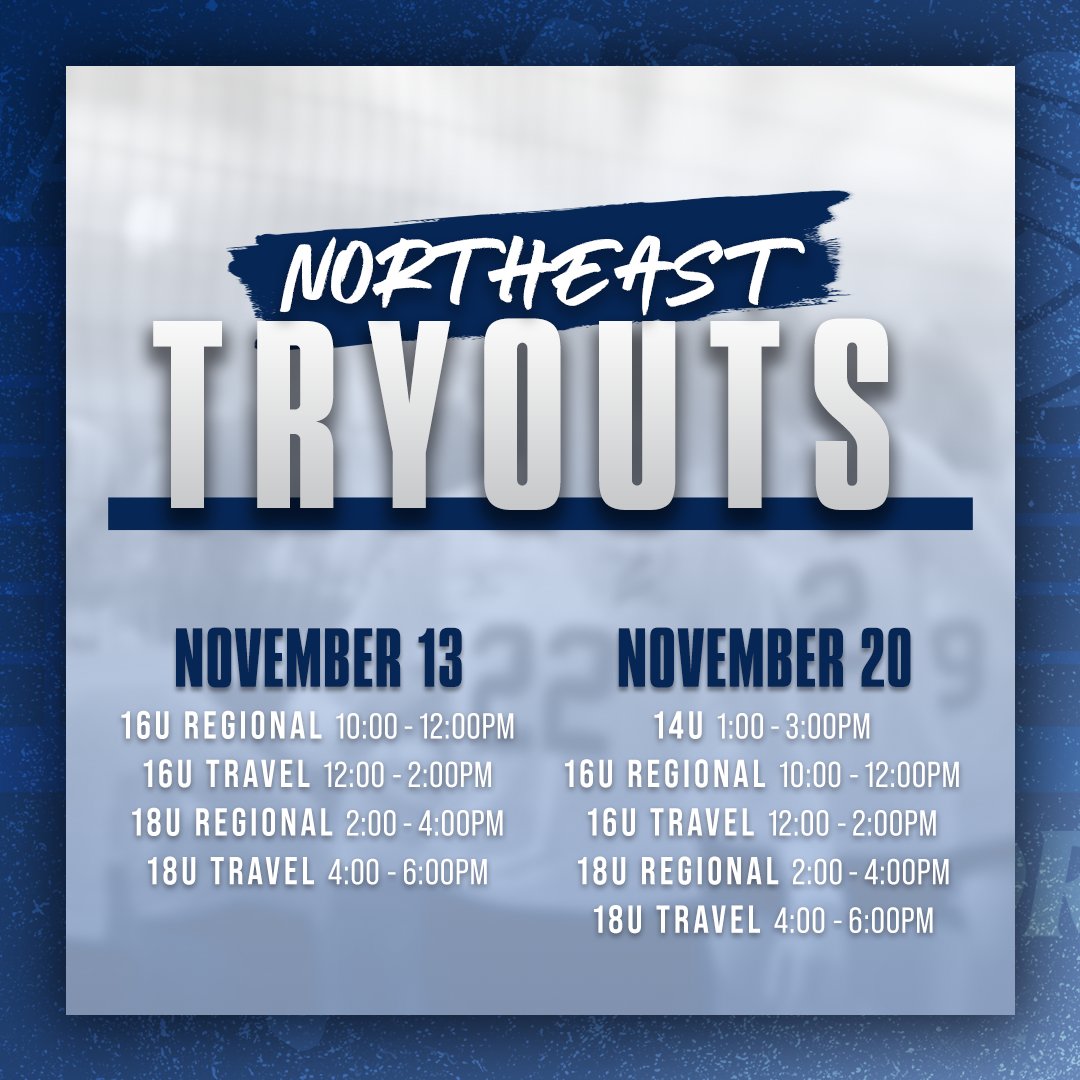 ❗TRYOUT UPDATE❗
Northeast Tryouts will now be held November 13th and November 20th!

register today ➡️ link in bio