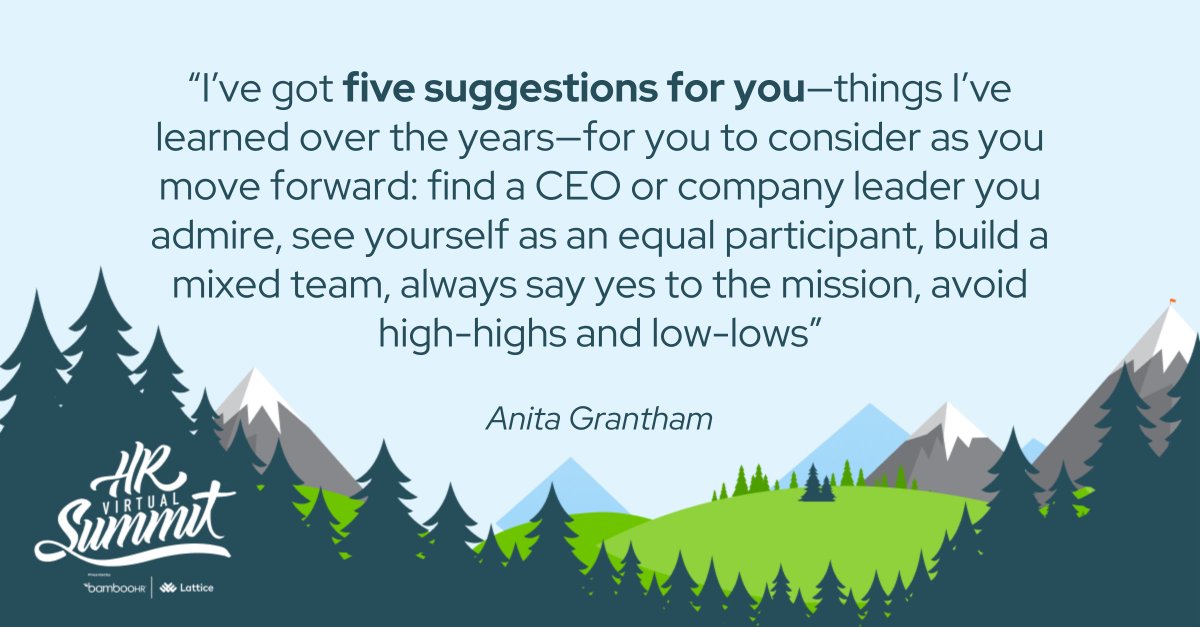 bamboohr's tweet photo. Say YES to the mission! -Anita Grantham #HRVirtual22 https://t.co/jADhWpuQAo
