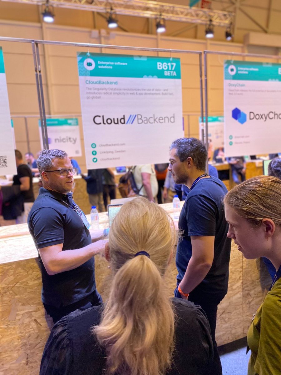 CloudBackend's tweet image. CloudBackend&apos;s team doing great work at @WebSummit showing its next gen cloud database, visit Stand B617 at Pavilion Four #DeepTech #LowCode #Decentralized