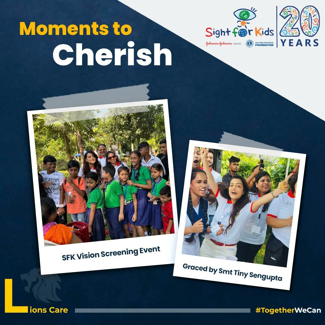 LionsClubs_IN's tweet photo. Leading through example! On the 20th Anniversary of the #SightforKids program, Tiny Sengupta, Director at Johnson & Johnson Vision, participated in our special Vision Screening Event in Kolkata, and shared some inspirational words of wisdom with us!
#EyeCare #VisionforGood https://t.co/kwQcfqBtlM