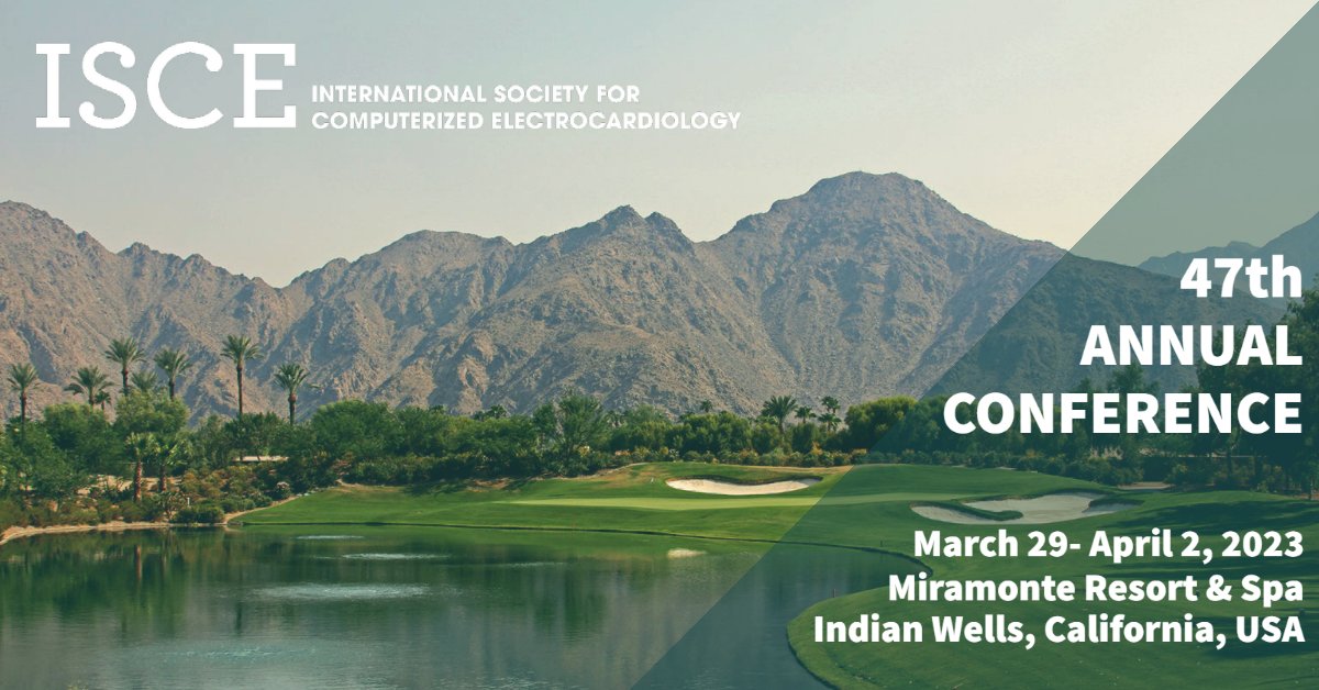 Call for Abstracts #ISCE2023 is Open! 
March 29 - April 2, 2023 at the Miramonte Resort and Spa in Indian Wells, California. 
The deadline for abstract submission is Monday, December 5th, 2022. 

Submit your abstract today: bit.ly/3UbQNF6
#CardioTwitter
