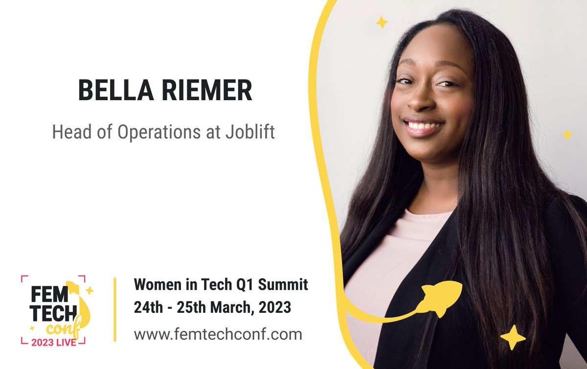 femtechconf's tweet photo. Excited to introduce a few more speakers for our Women in Tech Q1 Summit

Yuri (Fonoster), Maria (Wimbart), Bella from Joblift and Iveta from TheSpeakingHacks

Tickets🎟️: https://t.co/2HdeK9xldk
Partner: https://t.co/dTbHkaKT9D

📩 team@femtechconf.com

#FemTechConf #Womenintech https://t.co/5PzKQDBwG0