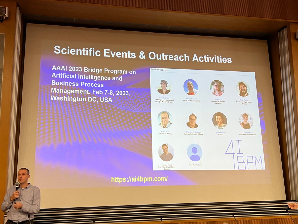 Tathagata (@tchakra2) on Twitter photo 2 weeks to submission! Here's <a href="/bfvdongen/">Boudewijn van Dongen</a> speaking at <a href="/icpm_conf/">International Conference on Process Mining (ICPM)</a> about the event <a href="/RealAAAI/">AAAI</a>
👉 ai4bpm.com
Confrmed speakers so far Manuela <a href="/jpmorgan/">J.P. Morgan</a>, <a href="/wvdaalst/">Wil van der Aalst</a> <a href="/yolandagil/">Yolanda Gil</a> <a href="/marmont81/">Marco Montali</a> <a href="/marlon_dumas/">Marlon Dumas</a> Giuseppe <a href="/SapienzaRoma/">Sapienza Università di Roma</a>, <a href="/rama_akkiraju/">Rama Akkiraju</a> @cghidini <a href="/FabrizioMaggi/">Fabrizio Maria Maggi</a> 🤓🤓 2 weeks to submission! Here's <a href="/bfvdongen/">Boudewijn van Dongen</a> speaking at <a href="/icpm_conf/">International Conference on Process Mining (ICPM)</a> about the event <a href="/RealAAAI/">AAAI</a>
👉 ai4bpm.com
Confrmed speakers so far Manuela <a href="/jpmorgan/">J.P. Morgan</a>, <a href="/wvdaalst/">Wil van der Aalst</a> <a href="/yolandagil/">Yolanda Gil</a> <a href="/marmont81/">Marco Montali</a> <a href="/marlon_dumas/">Marlon Dumas</a> Giuseppe <a href="/SapienzaRoma/">Sapienza Università di Roma</a>, <a href="/rama_akkiraju/">Rama Akkiraju</a> @cghidini <a href="/FabrizioMaggi/">Fabrizio Maria Maggi</a> 🤓🤓
