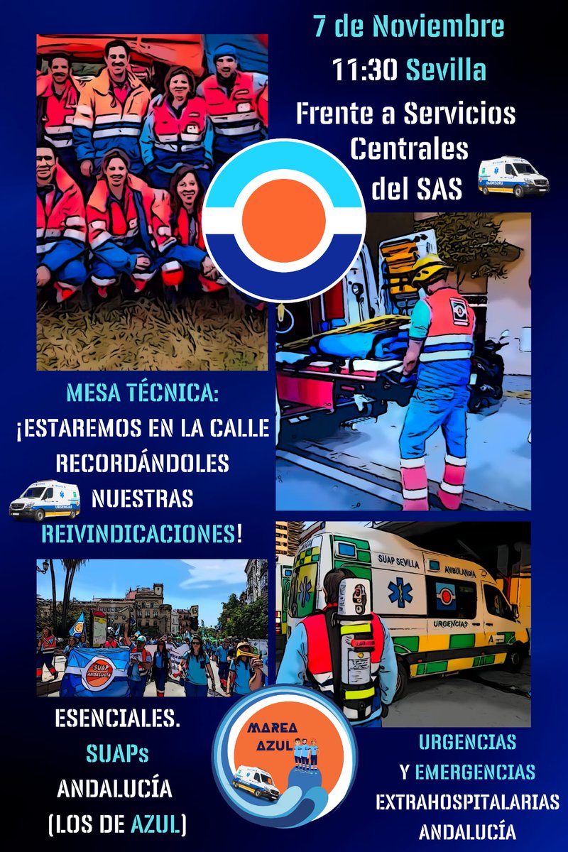 extrahosp_plat's tweet photo. MESA TÉCNICA DE URGENCIAS 7 NOVIEMBRE
LOS #SUAP ESTAREMOS EN LA CALLE PARA RECORDARLES NUESTRAS REIVINDICACIONES
 Avd. Constitución, SEVILLA 11.30
!!ACUDE Y LUCHA POR TUS DERECHOS Y EL DE TODOS LOS ANDALUCES !!
#MismasFunciones #MismasCondiciones https://t.co/7pjjid8IRM