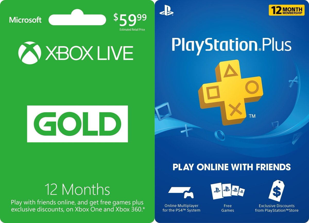FatKidDeals's tweet photo. HUGE PSN/Xbox Subscription Sale!!

1 Year PlayStation Plus for $47.49!
Use Code: PlusUS
https://t.co/IhkFXUhVTM
(Stacks onto current membership, PLUS converts to higher tier) 

1-Year of Xbox Live Gold for $39.99!
*buy 4x 3-Month Cards*
Use Code: GoldUS
https://t.co/YxN05jqV3U https://t.co/wkhbnE5CYO